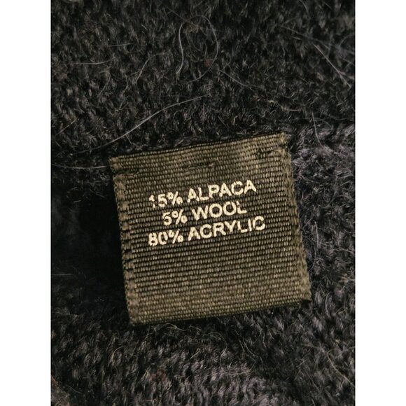 Alpaca Connection Alpaca Blend Sweater M Mens Aztec Blue Print Pullover Peru - Picture 5 of 5